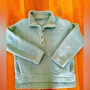 Aero Women’s Mint Green Sherpa Pocketed Cozy Warm Sweater Sz XS NEW
